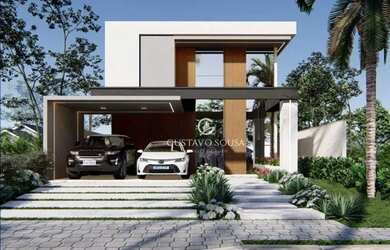 Imagem: A casa possui 4 Dormitórios, 5 Banheiros, 4 Vagas na garagem