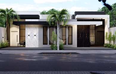 Imagem: A casa possui 3 Dormitórios, 2 Banheiros, 2 Vagas na garagem