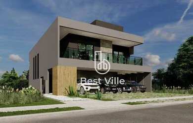 Imagem: A casa em condomínio possui 4 Dormitórios, 5 Banheiros, 5