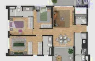 Imagem: O apartamento possui 3 Dormitórios, 3 Banheiros, 1 Vaga na