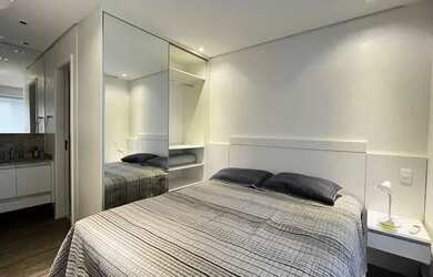 Imagem: O apartamento possui 1 Dormitório, 1 Banheiro, 1 Vaga na garagem