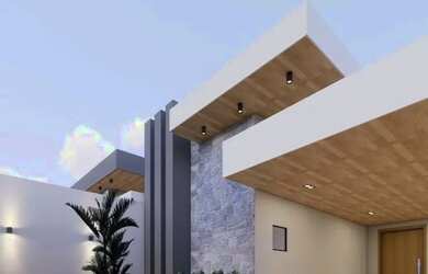 Imagem: A casa possui 3 Dormitórios, 2 Banheiros, 2 Vagas na garagem