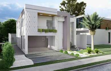 Imagem: A casa em condomínio possui 5 Dormitórios, 5 Banheiros, 2