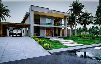 Imagem: A casa em condomínio possui 4 Dormitórios, 5 Banheiros, 2