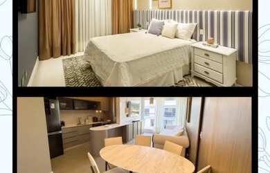 Imagem: O apartamento possui 1 Dormitório, 1 Banheiro, 1 Vaga na garagem