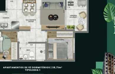 Imagem 7: Apartamento Vila Carrão. 38m² de Área, 1 Banheiroe2 Dormitórios