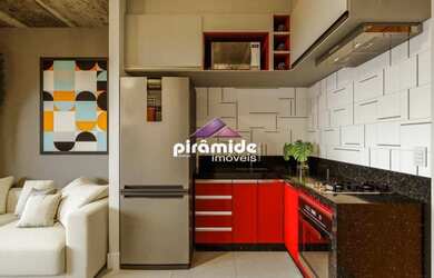 Imagem: O apartamento possui 1 Dormitório, 1 Banheiro, 1 Vaga na garagem