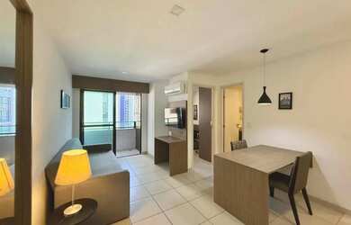 Imagem: O apartamento possui 1 Dormitório, 1 Banheiro, 1 Vaga na garagem