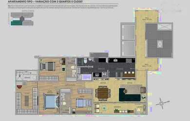 Imagem: O apartamento possui 4 Dormitórios, 4 Banheiros, 4 Vagas na