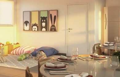 Imagem: O apartamento possui 2 Dormitórios, 1 Banheiro, 1 Vaga na garagem