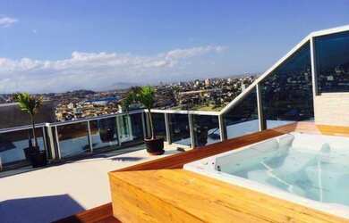 Imagem: O apartamento na cobertura possui 4 Dormitórios, 5 Banheiros