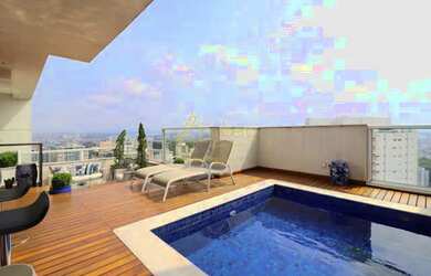 Imagem: O apartamento na cobertura possui 3 Dormitórios, 5 Banheiros