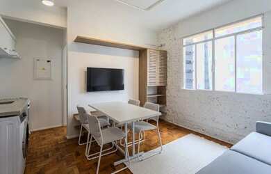 Imagem: O apartamento possui 1 Dormitório, 1 Banheiro, 27m² de Área