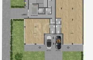 Imagem: O apartamento possui 1 Dormitório, 1 Banheiro, 1 Vaga na garagem