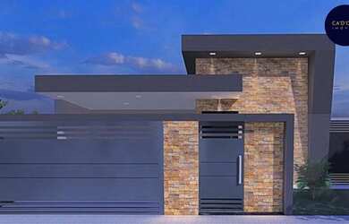 Imagem: A casa possui 3 Dormitórios, 2 Banheiros, 2 Vagas na garagem