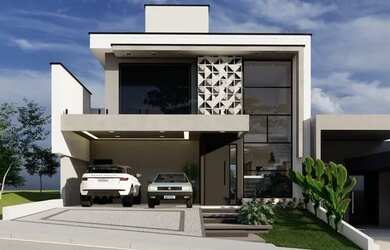 Imagem: A casa em condomínio possui 4 Dormitórios, 4 Banheiros, 4