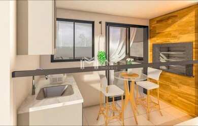 Imagem: O apartamento possui 2 Dormitórios, 1 Banheiro, 1 Vaga na garagem