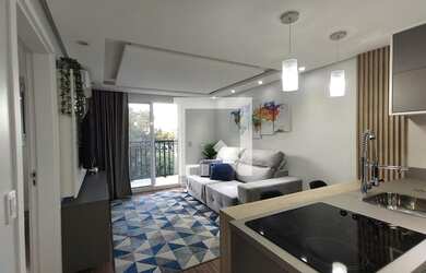 Imagem: O apartamento possui 1 Dormitório, 1 Banheiro, 1 Vaga na garagem