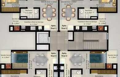 Imagem: O apartamento à venda possui 2 Dormitórios, 1 Banheiro, 1