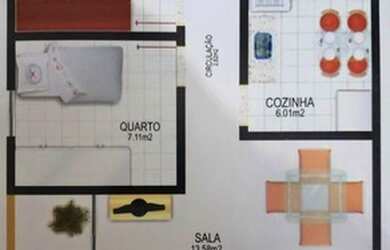 Imagem: O apartamento possui 2 Dormitórios, 2 Banheiros, 1 Vaga na