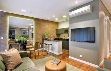 Imagem: O studio possui 1 Dormitório, 1 Banheiro, 2 Vagas na garagem