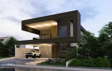 Imagem: A casa possui 3 Dormitórios, 5 Banheiros, 4 Vagas na garagem