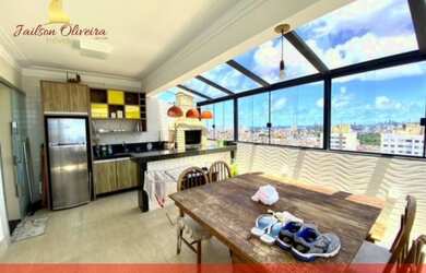 Imagem: O apartamento na cobertura possui 4 Dormitórios, 5 Banheiros