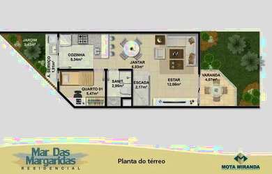 Imagem: A casa em condomínio possui 3 Dormitórios, 3 Banheiros, 1