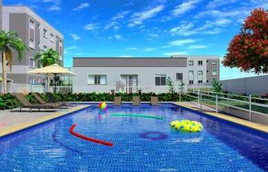 Imagem: O apartamento possui 2 Dormitórios, 1 Banheiro, 1 Vaga na garagem