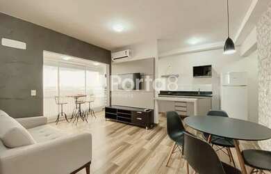 Imagem: O apartamento possui 1 Dormitório, 1 Banheiro, 2 Vagas na garagem