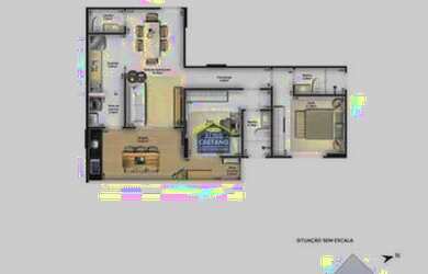 Imagem: O apartamento possui 2 Dormitórios, 3 Banheiros, 1 Vaga na