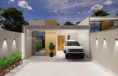 Imagem: A casa possui 3 Dormitórios, 1 Banheiro, 1 Vaga na garagem