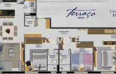 Imagem: O apartamento possui 3 Dormitórios, 4 Banheiros, 2 Vagas na