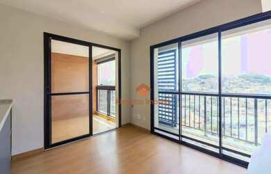 Imagem: O apartamento possui 1 Dormitório, 1 Banheiro, 1 Vaga na garagem