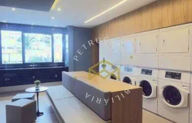 Imagem: O apartamento possui 1 Dormitório, 1 Banheiro, 1 Vaga na garagem