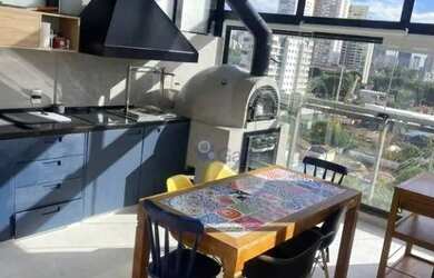 Imagem: O apartamento possui 1 Dormitório, 2 Banheiros, 1 Vaga na garagem