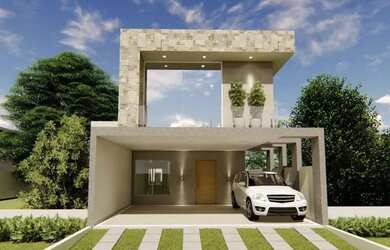 Imagem: A casa em condomínio possui 4 Dormitórios, 4 Banheiros, 5