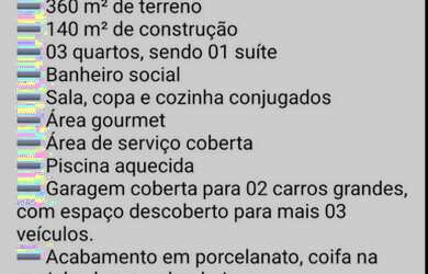 Imagem: A casa possui 3 Dormitórios, 3 Banheiros, 3 Vagas na garagem
