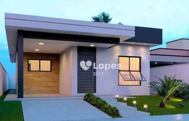 Imagem: A casa em condomínio possui 3 Dormitórios, 1 Banheiro, 2 Vagas