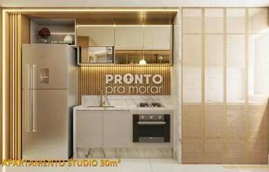 Imagem: O apartamento possui 2 Dormitórios, 1 Banheiro, 1 Vaga na garagem