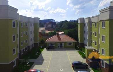 Imagem: O apartamento possui 1 Dormitório, 1 Banheiro, 1 Vaga na garagem