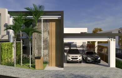 Imagem: A casa possui 4 Dormitórios, 5 Banheiros, 4 Vagas na garagem