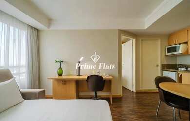 Imagem: O studio possui 1 Dormitório, 1 Banheiro, 1 Vaga na garagem