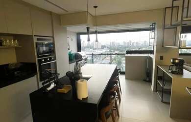 Imagem: O apartamento possui 1 Dormitório, 2 Banheiros, 2 Vagas na