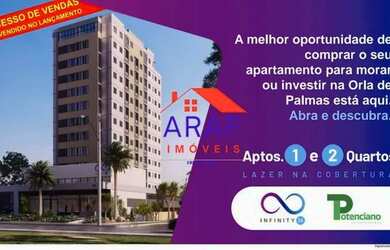 Imagem: O apartamento possui 1 Dormitório, 2 Banheiros, 1 Vaga na garagem