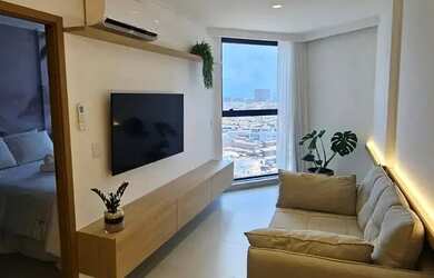 Imagem: O apartamento possui 1 Dormitório, 1 Banheiro, 1 Vaga na garagem