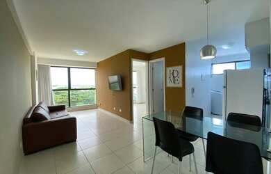 Imagem: O apartamento possui 1 Dormitório, 1 Banheiro, 1 Vaga na garagem