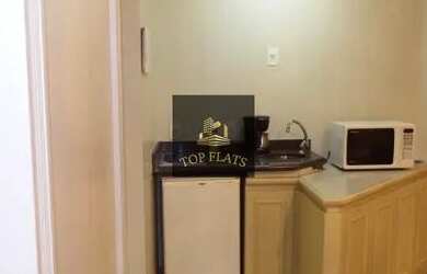 Imagem: O studio possui 1 Dormitório, 1 Banheiro, 1 Vaga na garagem