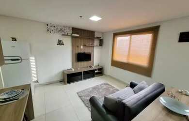 Imagem: O apartamento possui 1 Dormitório, 1 Banheiro, 1 Vaga na garagem