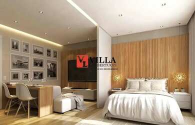 Imagem: O studio possui 1 Dormitório, 1 Banheiro, 2 Vagas na garagem